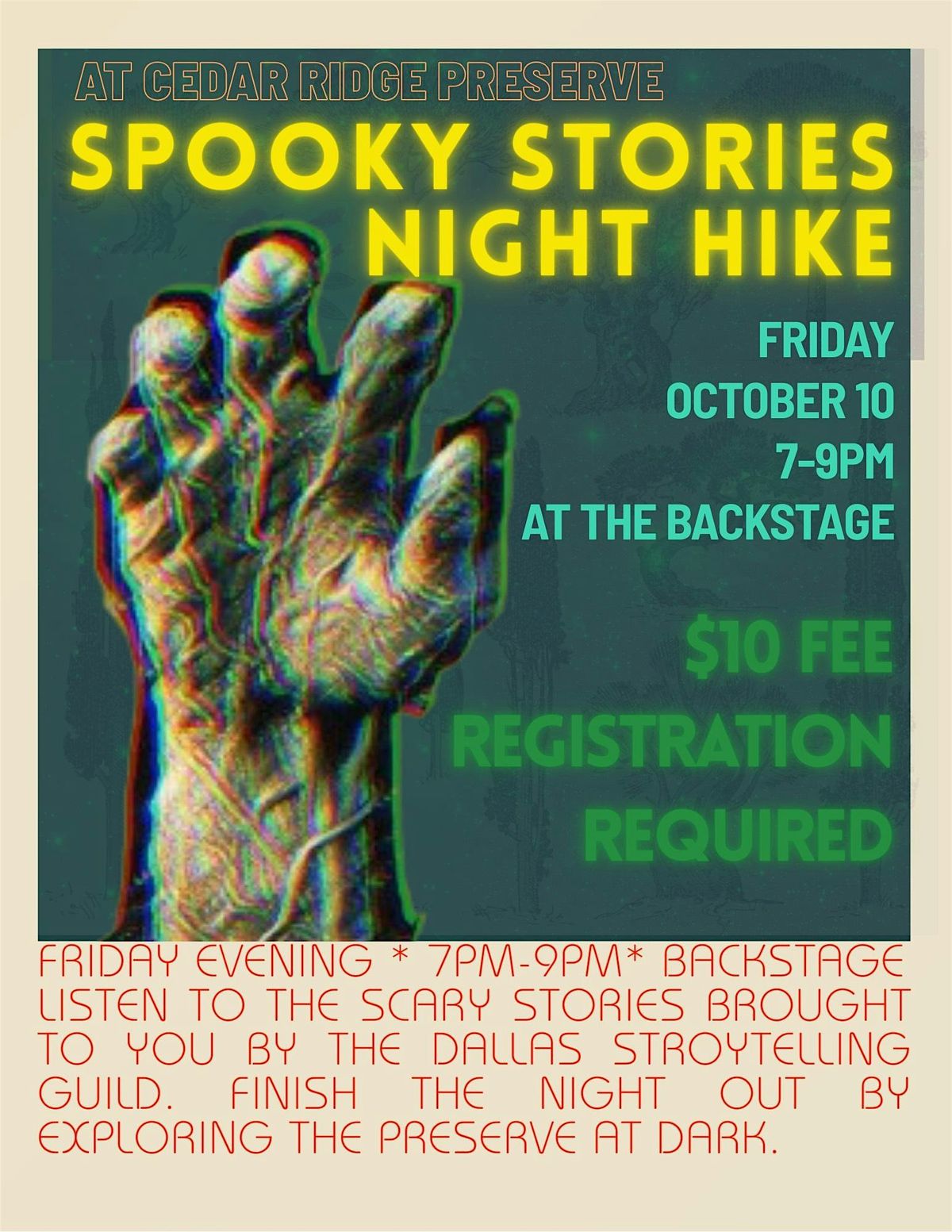 Spooky Stories Night Hike at Cedar Ridge Preserve 2025