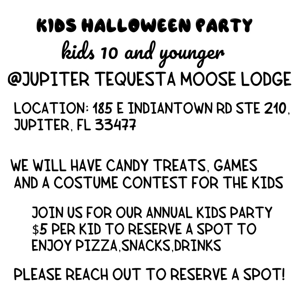 Kids Halloween Party (ages 0-10)