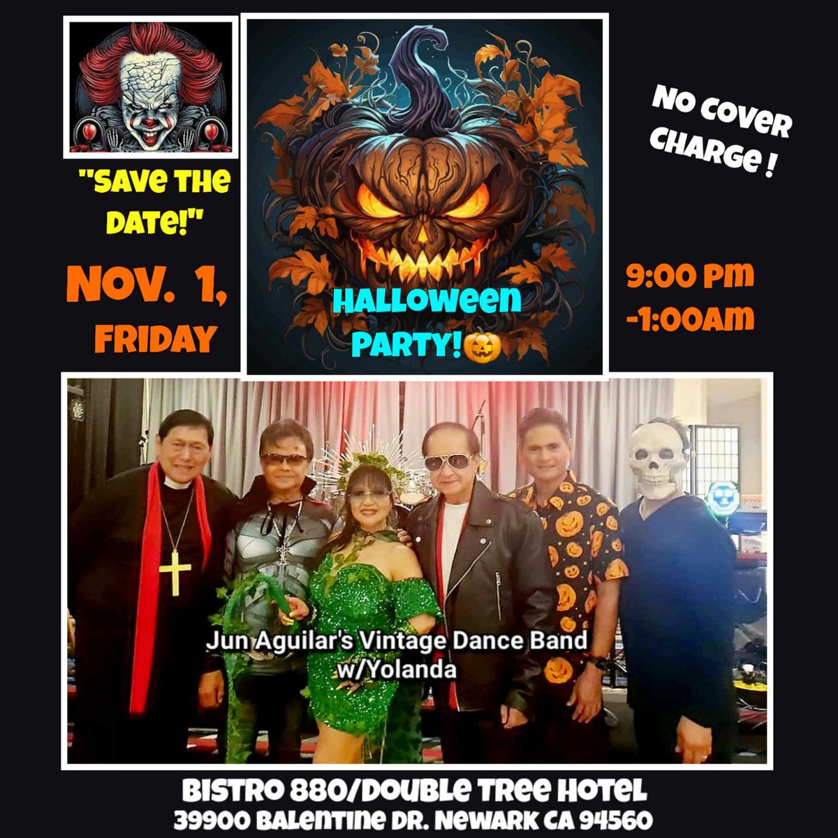 "Jun Aguilar's Vintage Dance Band w\/Yolanda": Nov. 1 Friday Night Spectacular Halloween Dance Party!