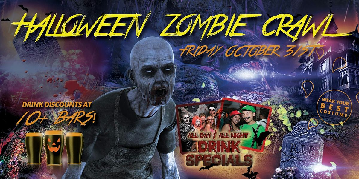 NEW YORK CITY ZOMBIE CRAWL - Halloween Bar Crawl - 10+ Bars - Oct 31st