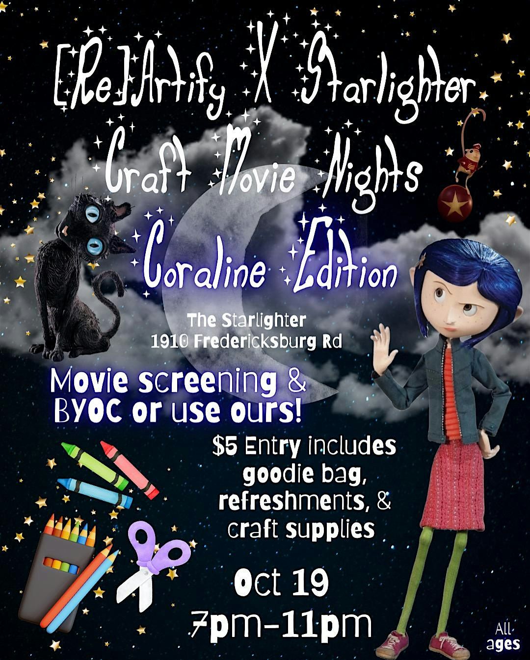 Coraline Craft & Movie Night