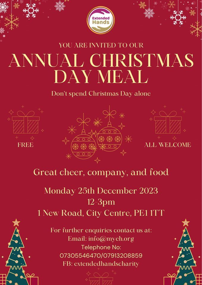 Annual Christmas Day Meal St Mary's Church Peterborough December 25