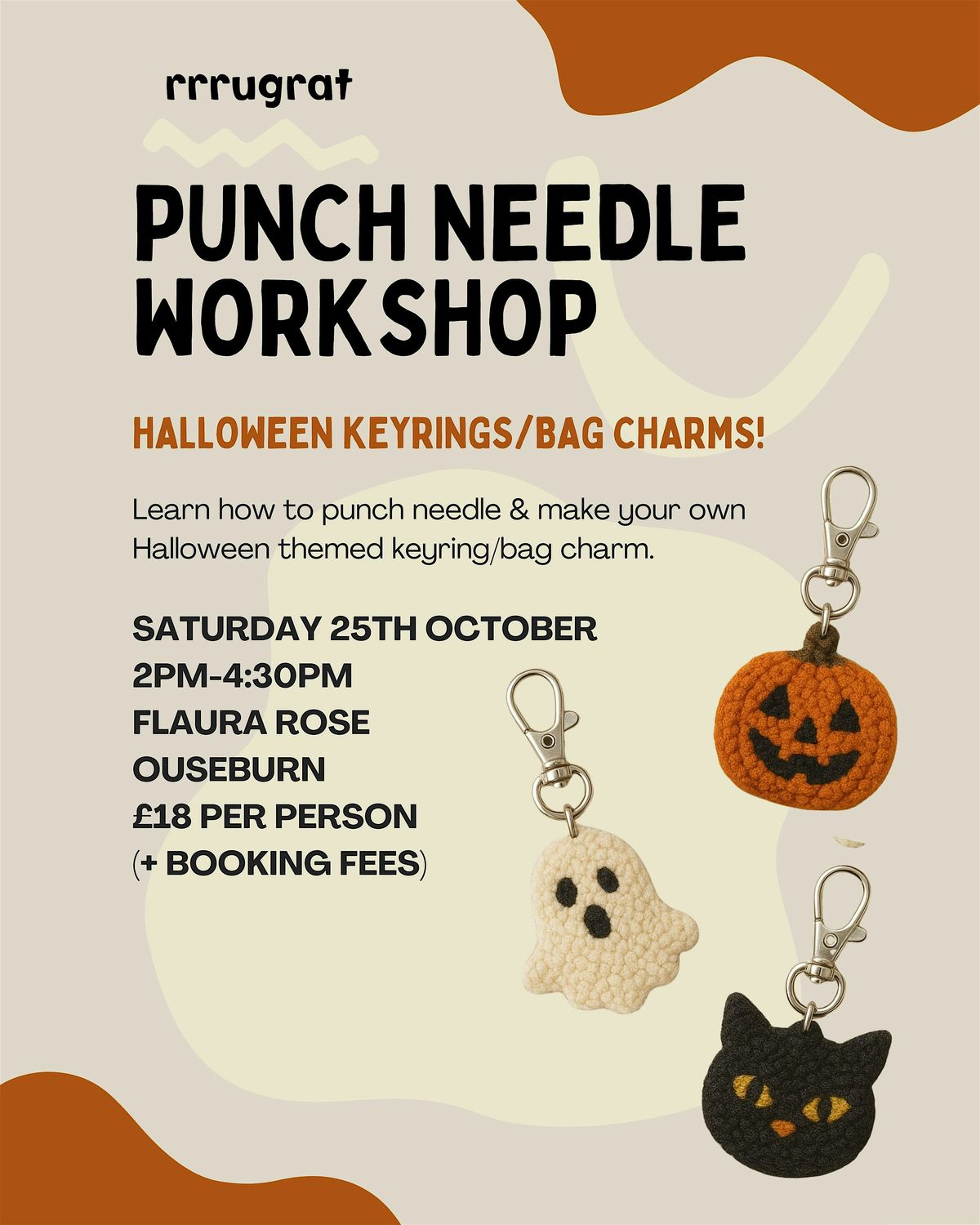 Learn to Punch Needle and Make a Halloween-Themed Keyring\/Bag Charm