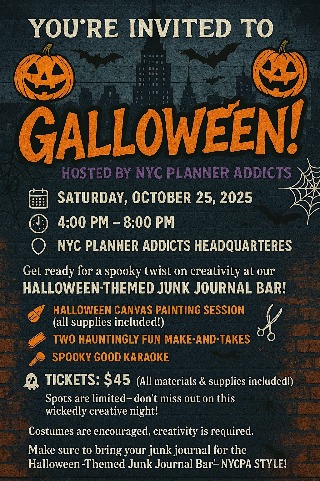 Galloween Witchin and Planner\u2019s Night!