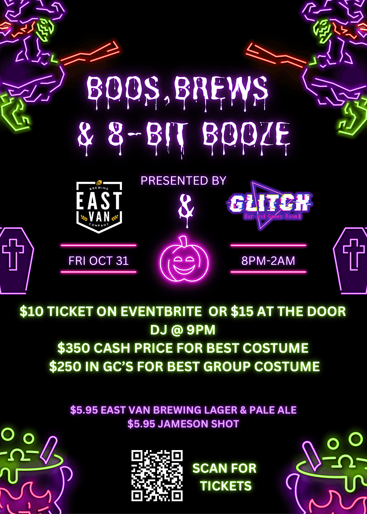 Boos, Brews & 8-bit Booze Halloween Party
