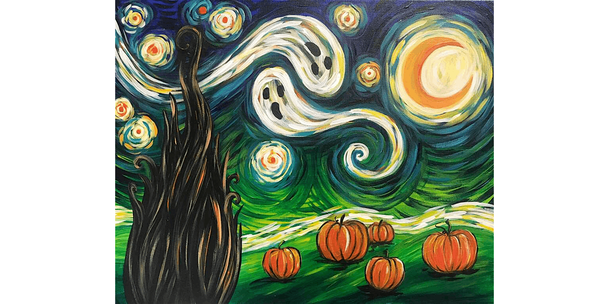 Van Gogh's Starry Night - Halloween - Paint and Sip in Tyler | Classpop!\u2122
