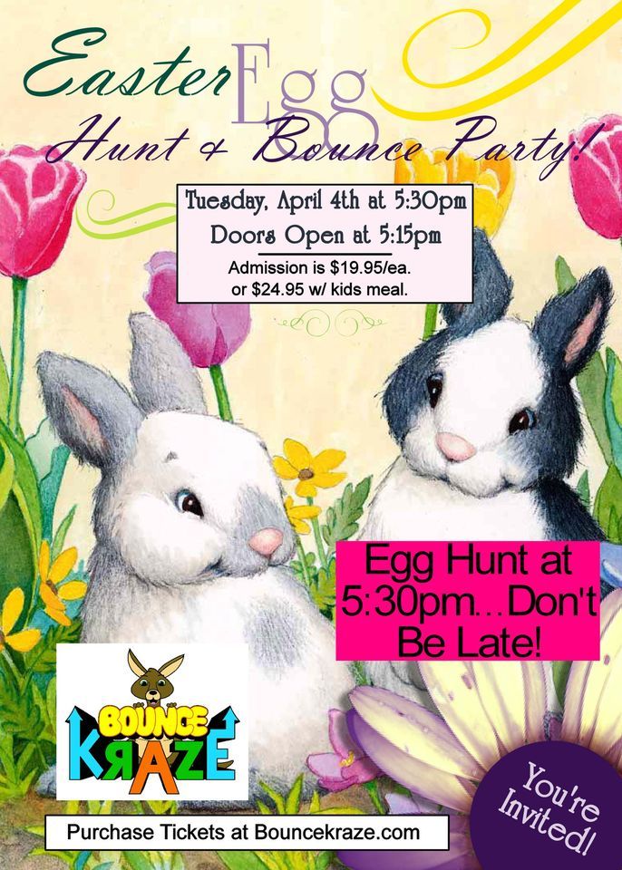Easter Egg Hunt & Bounce Party! Bounce Kraze, Lancaster, PA April 4