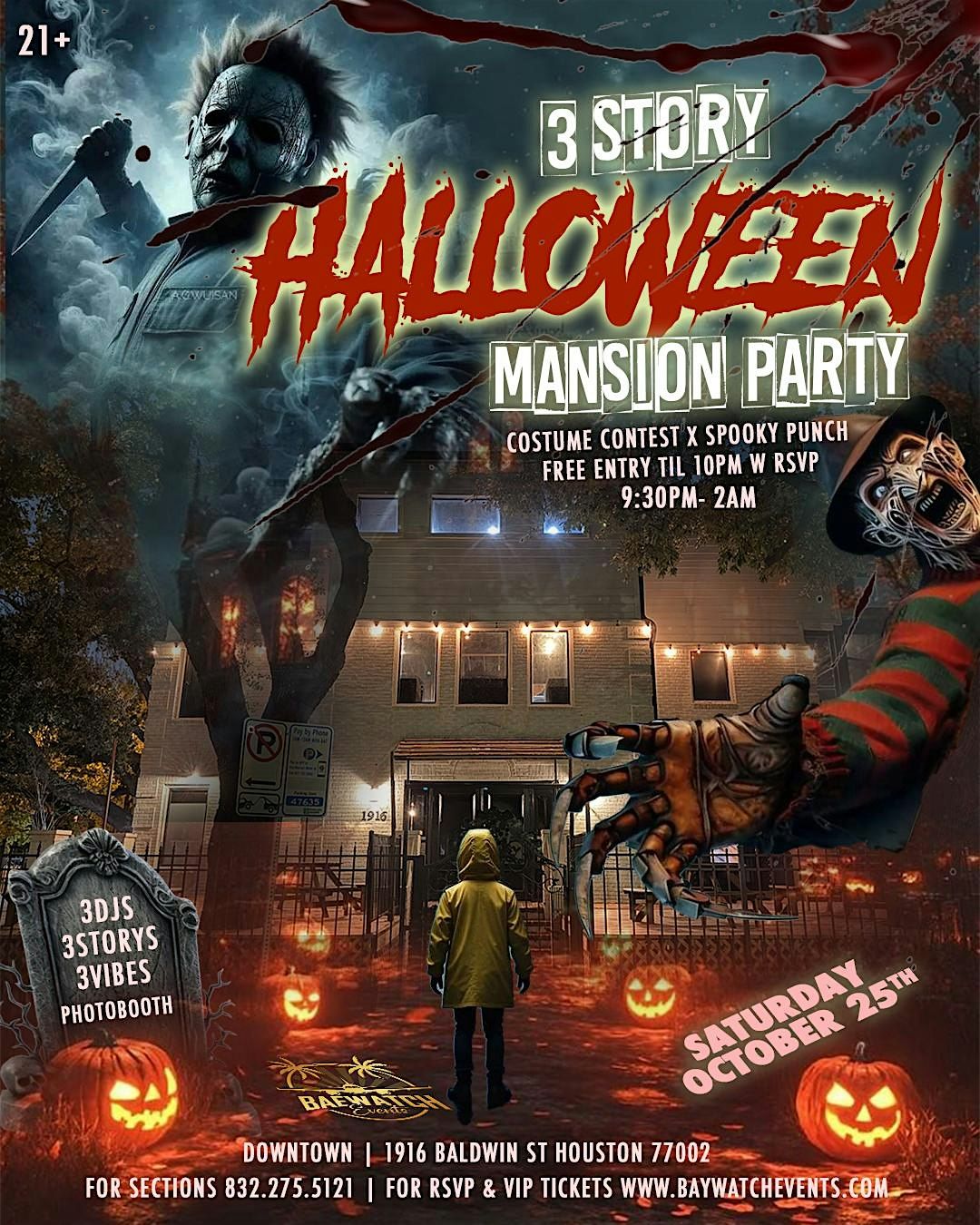 3 STORY HALLOWEEN MANSION PARTY DOWNTOWN HOUSTON