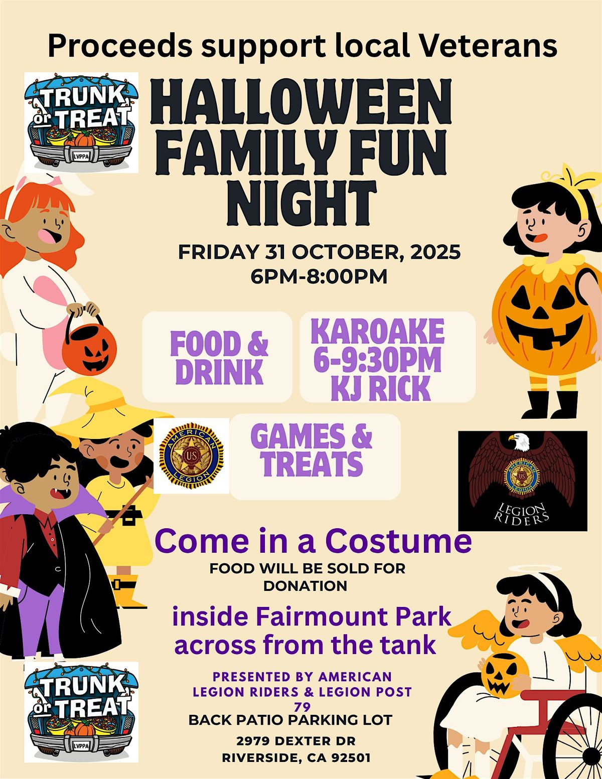 FREE  Post 79 Trunk or Treat & Family Fun Night