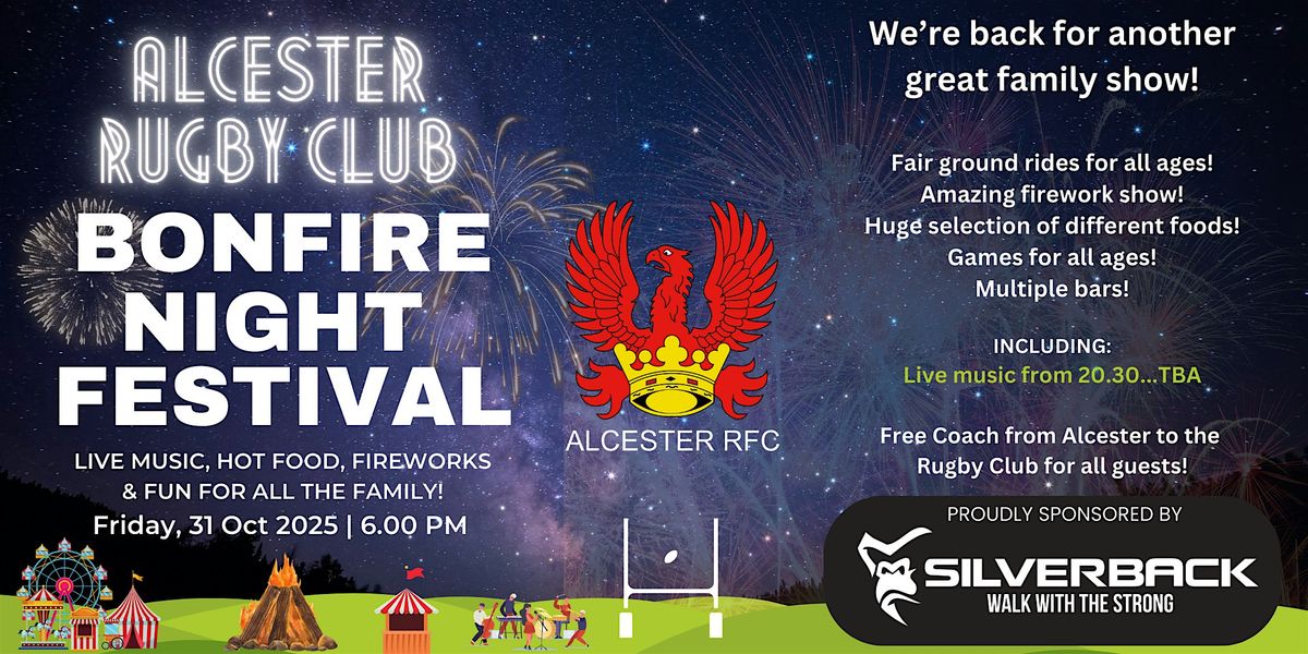 Alcester Rugby Club Bonfire & Firework Festival 2025!