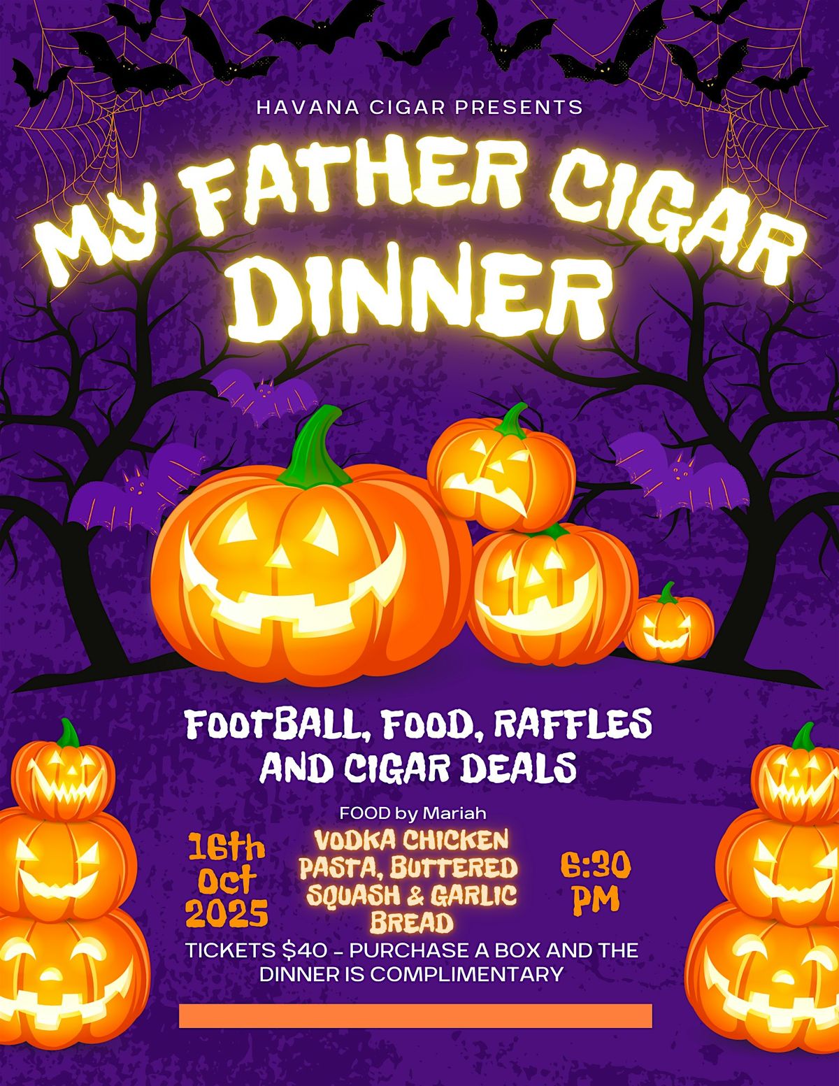 My Father Cigar October Dinner