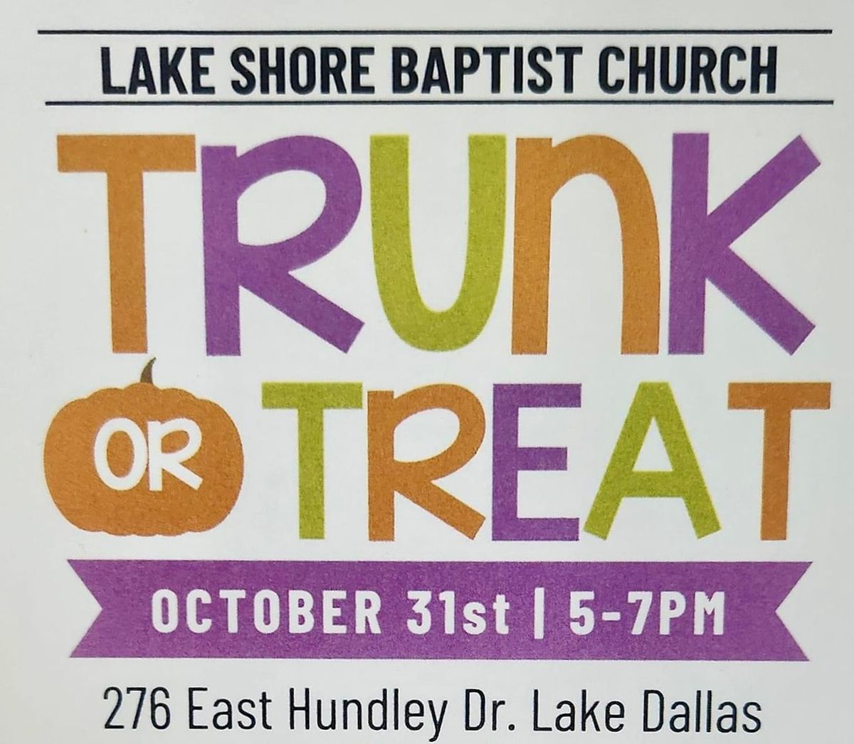 Trunk or Treat at Lake Shore Baptist Church 