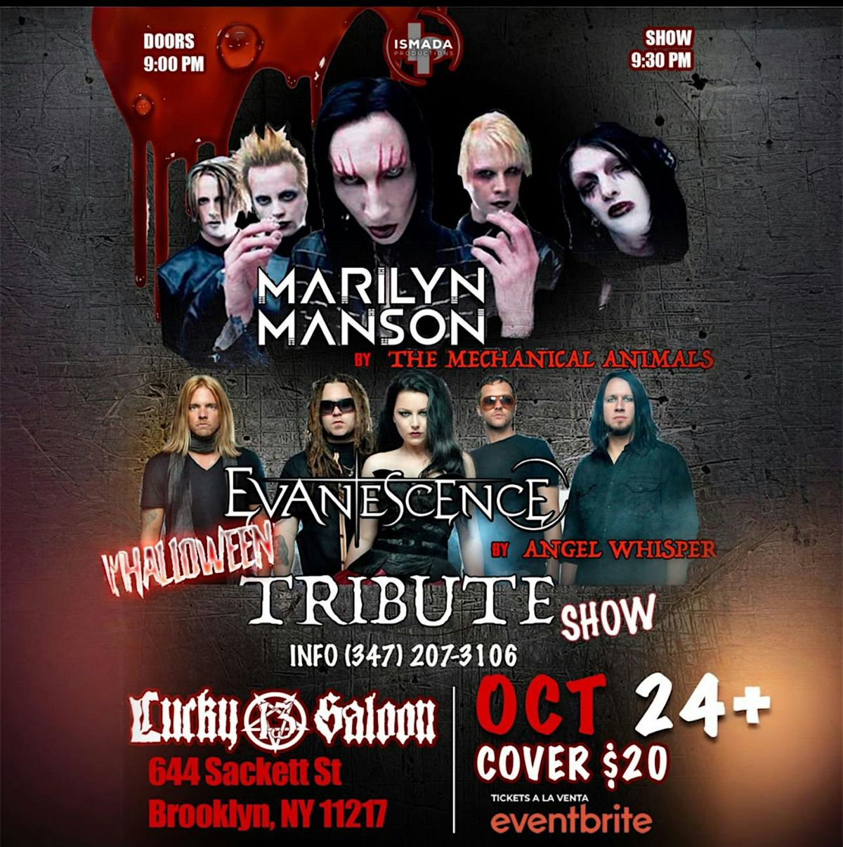 Halloween tribute show, Marilyn Manson and Evanescence  tribute