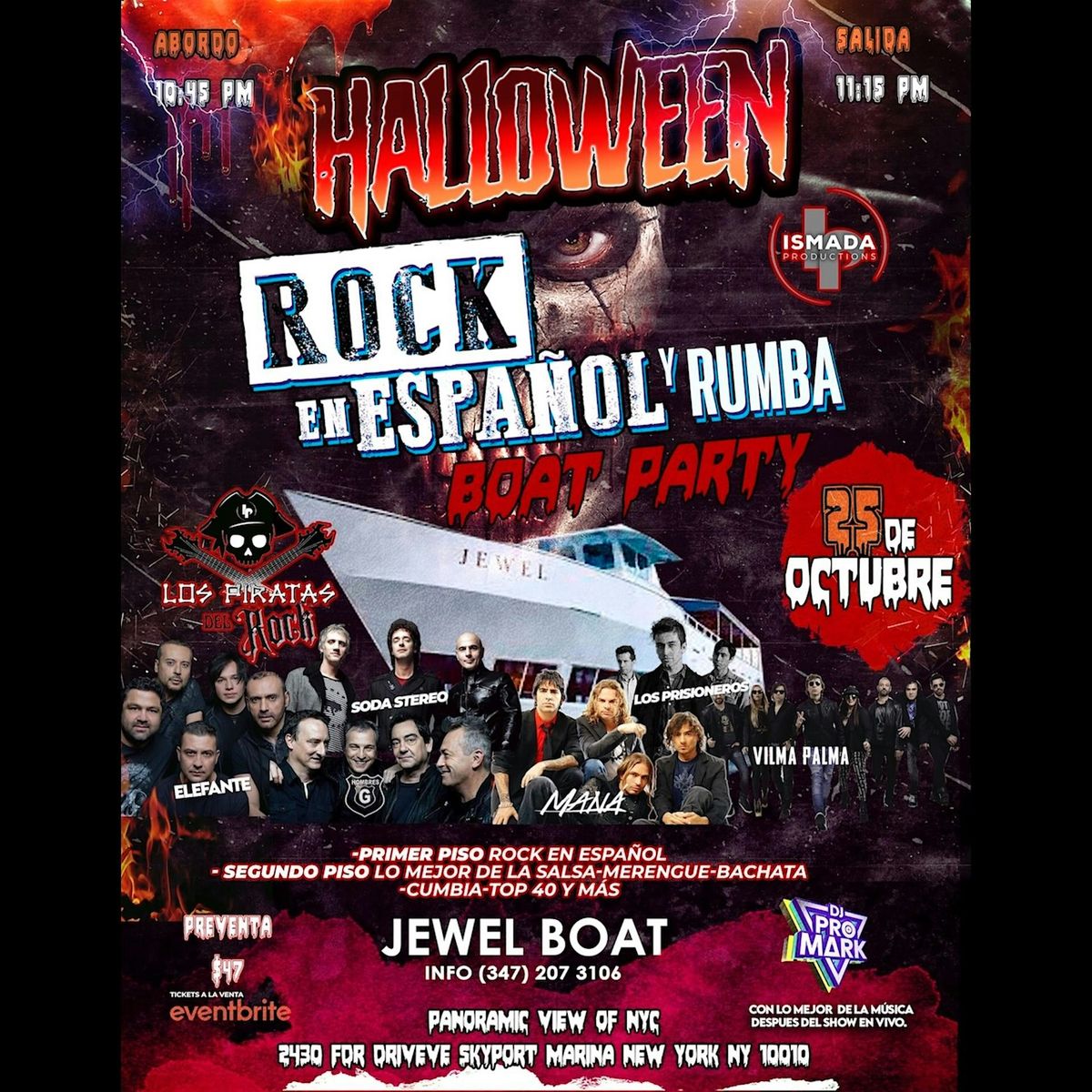 Halloween de Rock en Espanol y Rumba Boat Party