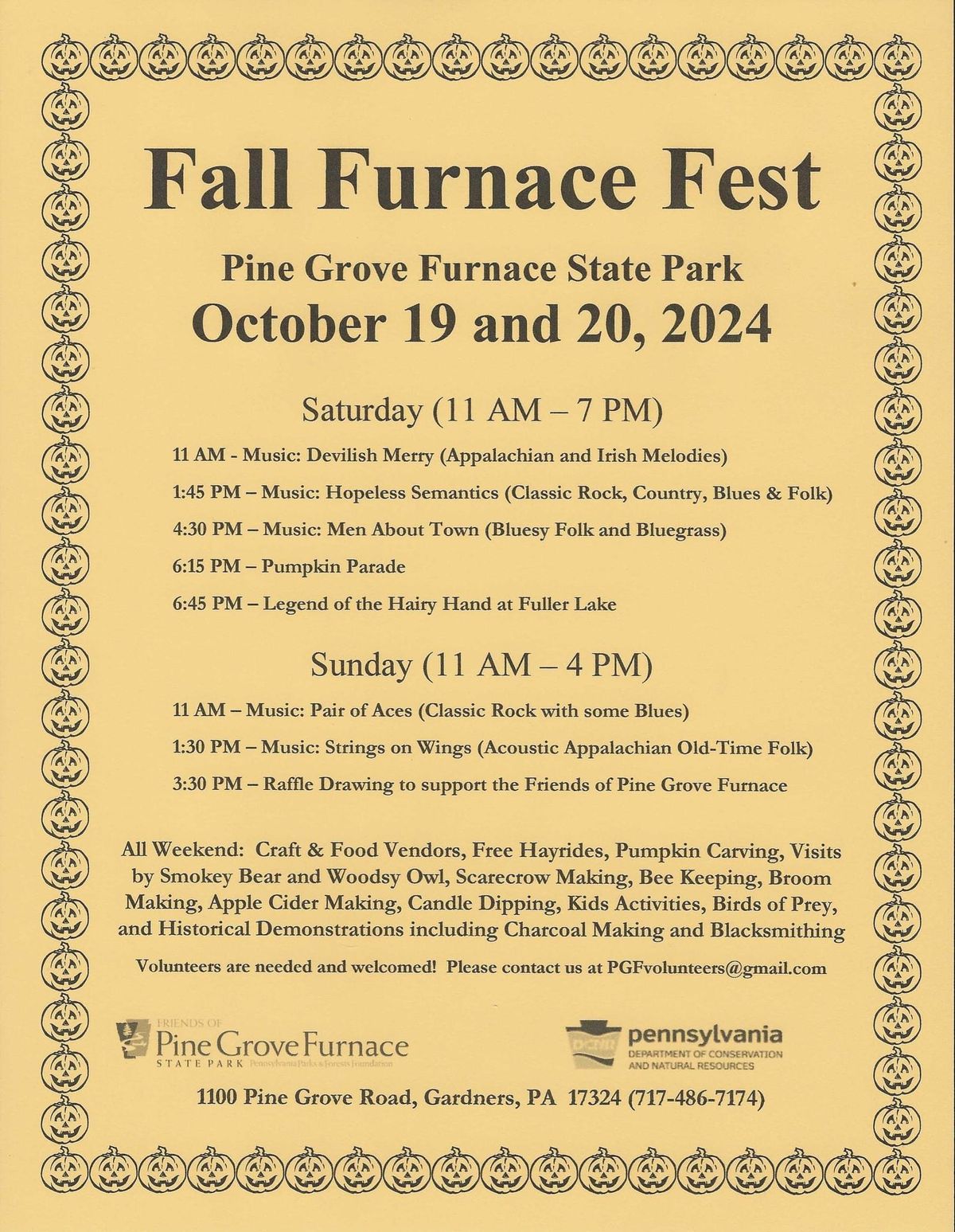 Fall Furnace Fest 2024 1050 Pine Grove Rd, Gardners, PA 173248838