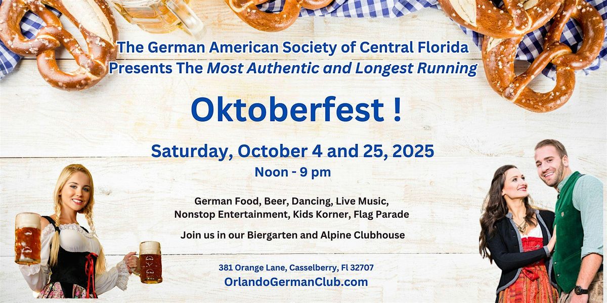 Oktoberfest Oct 25, 2025 at The German American Society Casselberry