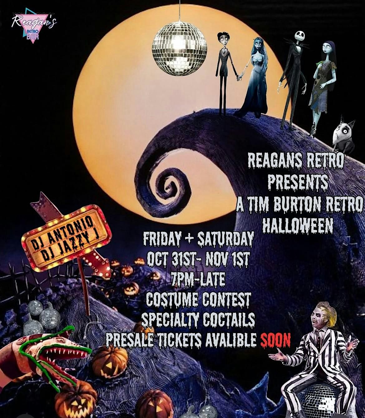 Reagan's Retro Bar Presents A Tim Burton  Retro Halloween