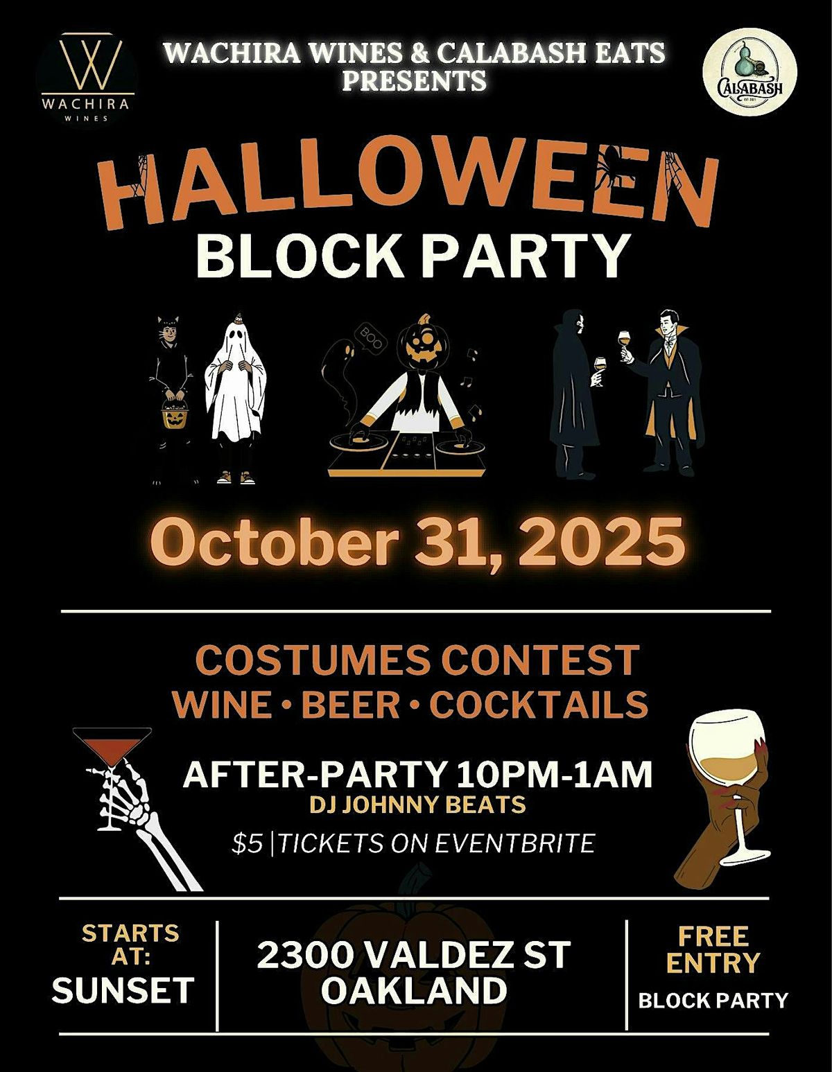 Wachira Wines & Calabash presents: Halloween Block Party