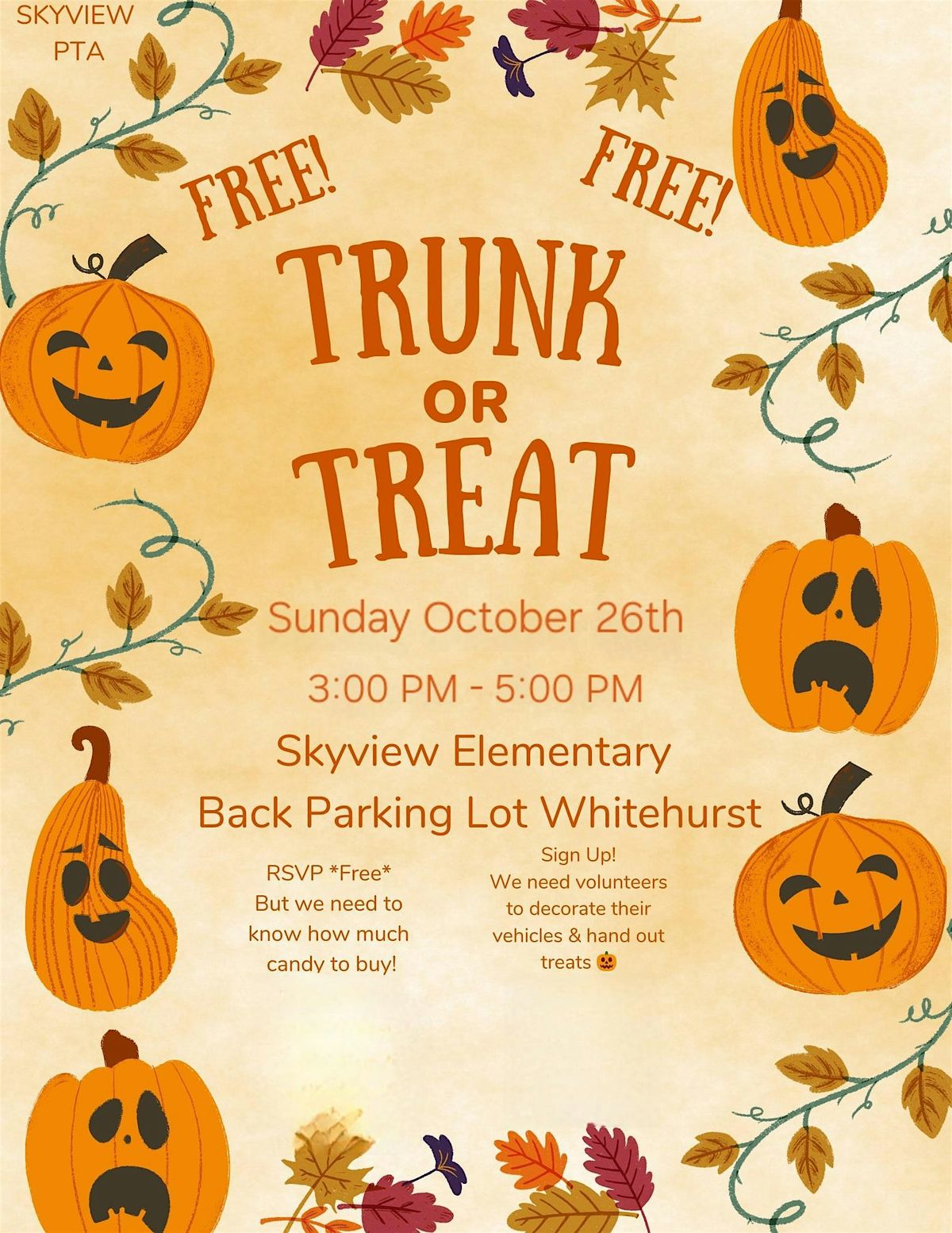 Skyview Neighborhood Trunk or Treat