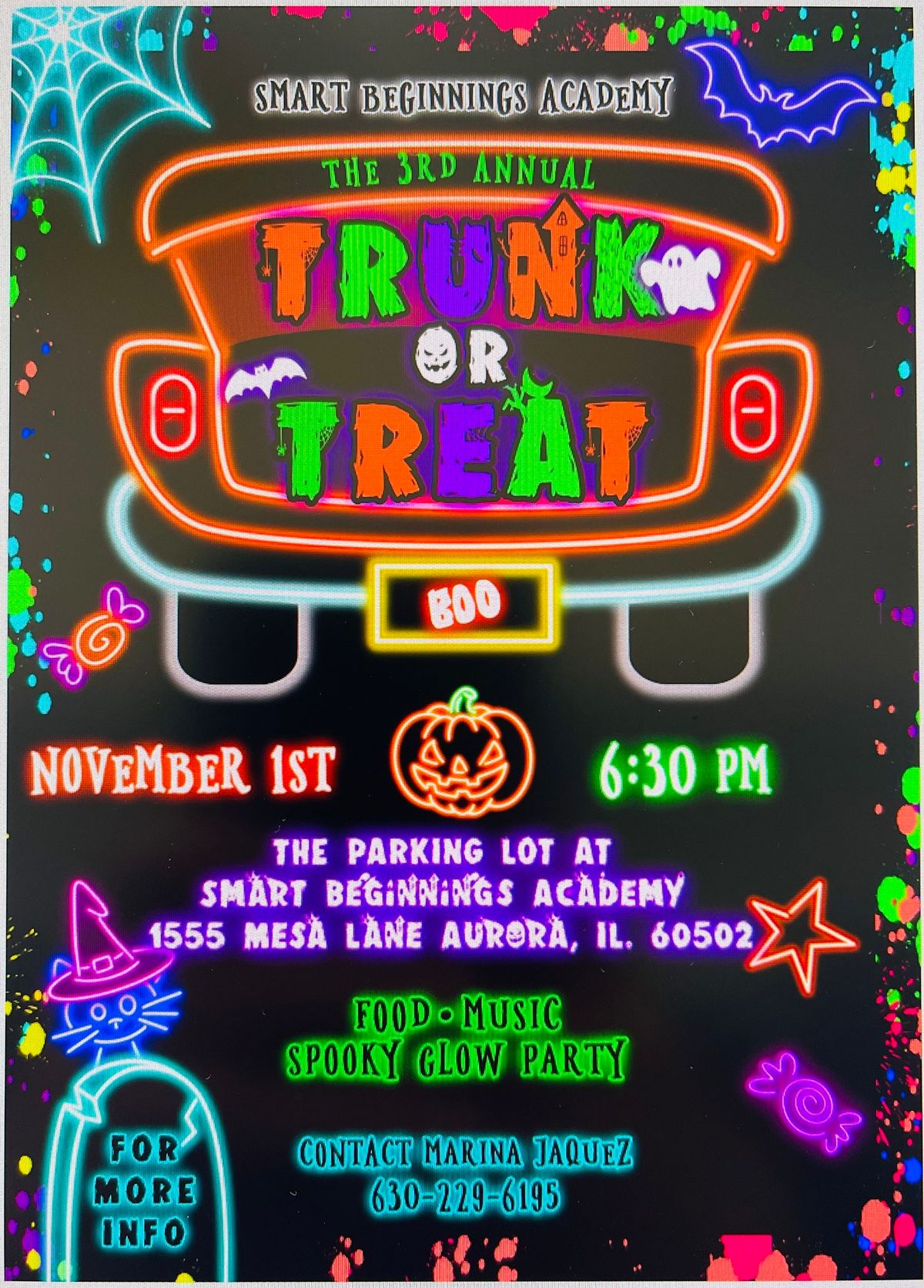 Halloween Trunk or Treat and Glow Party 