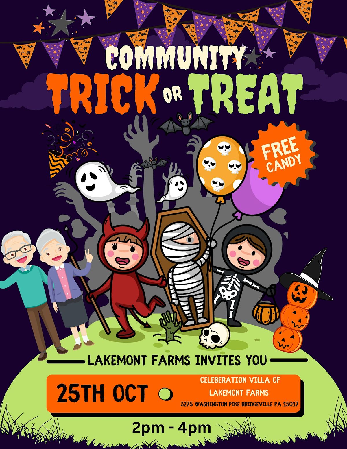 Join Us for a Spooktacular Trick-or-Treat Event at Celebration Villa!