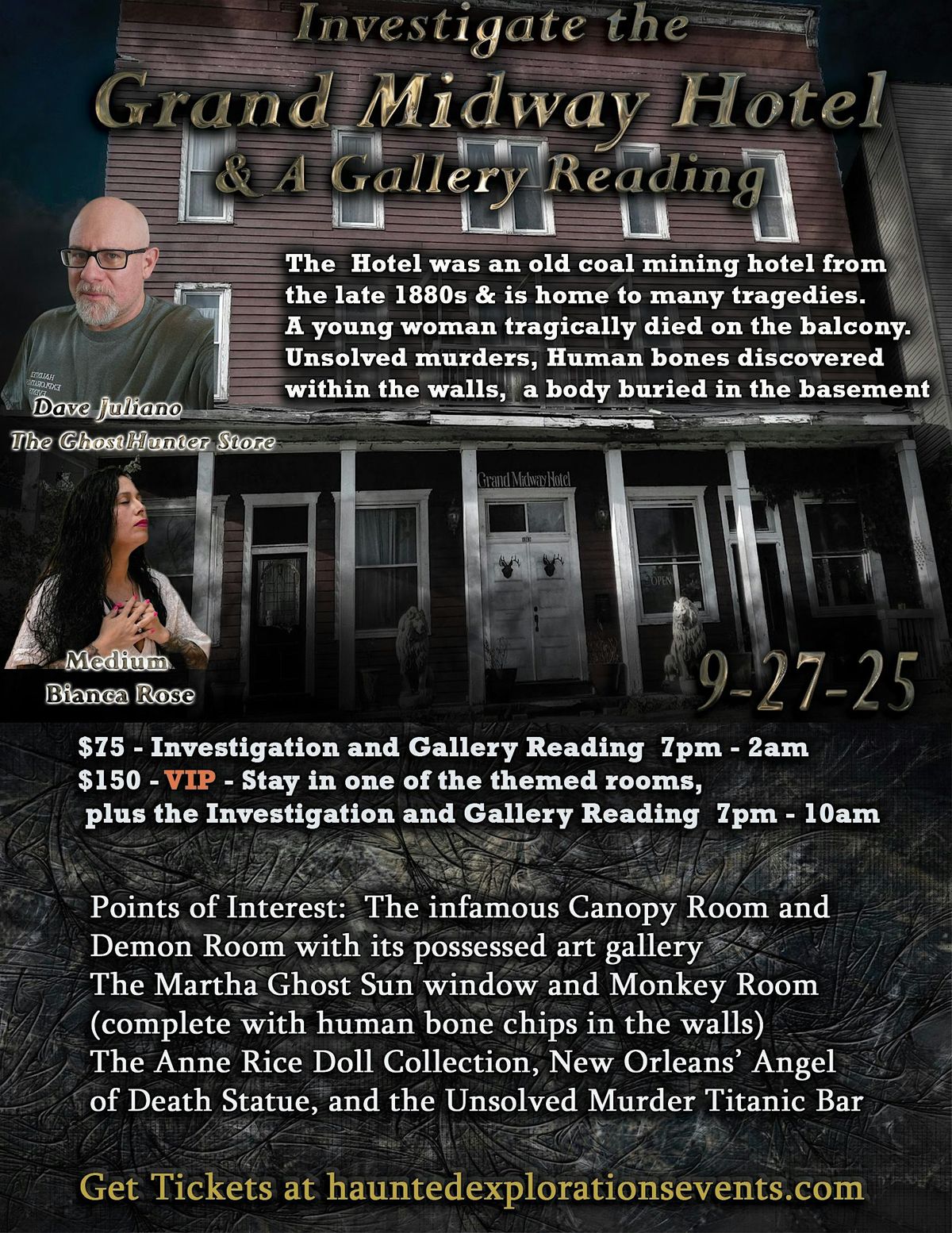 Investigation and Gallery Reading at The Grand Midway Hotel