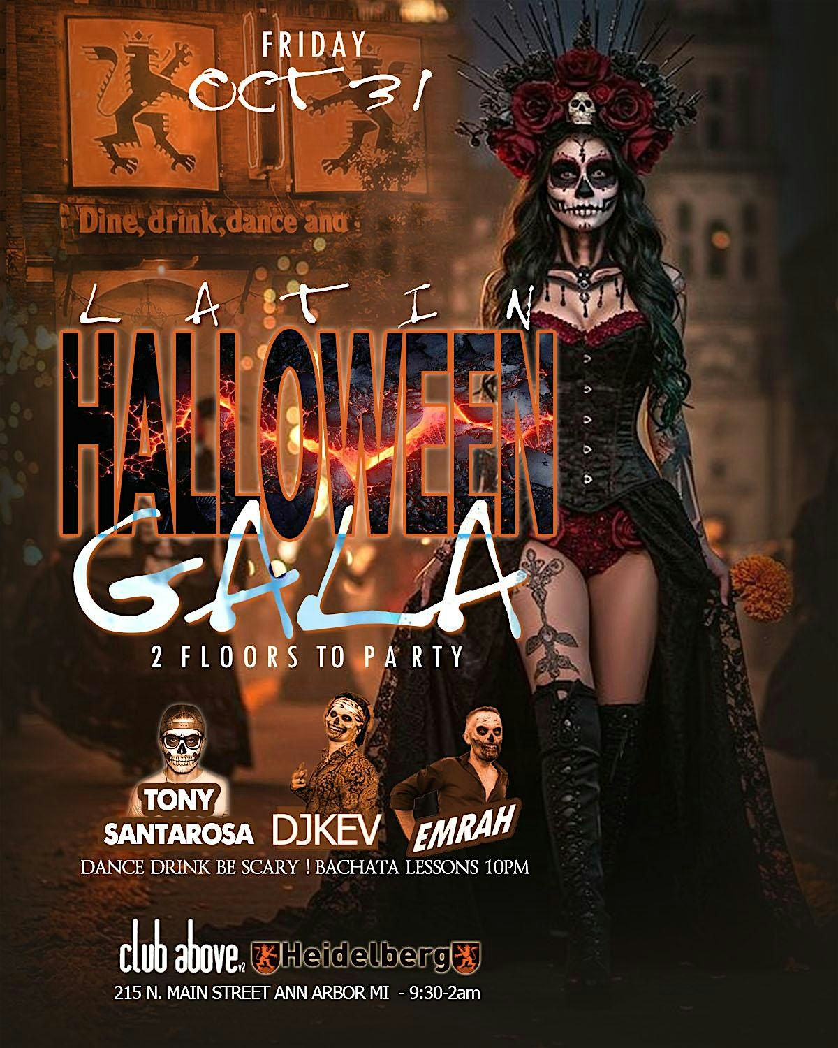 Ann Arbor Michigan, Latin Halloween Gala | Club Above + Heidelberg
