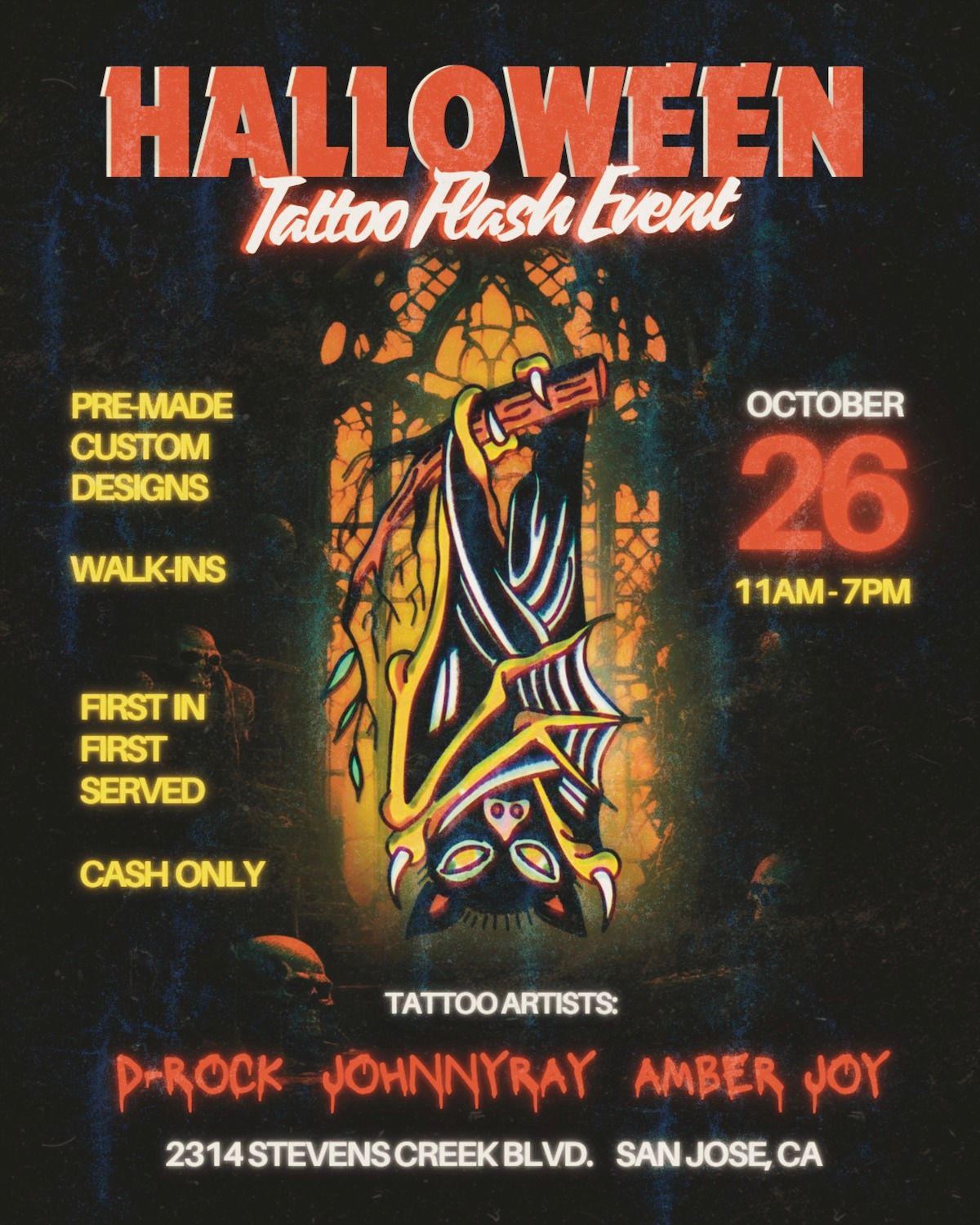 HALLOWEEN TATTOO FLASH DAY EVENT - Oct 26, 2024