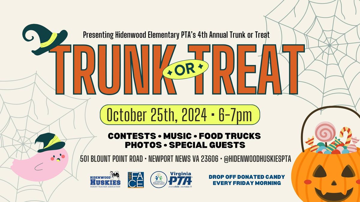 4th Annual Hidenwood Huskies PTA Trunk or Treat