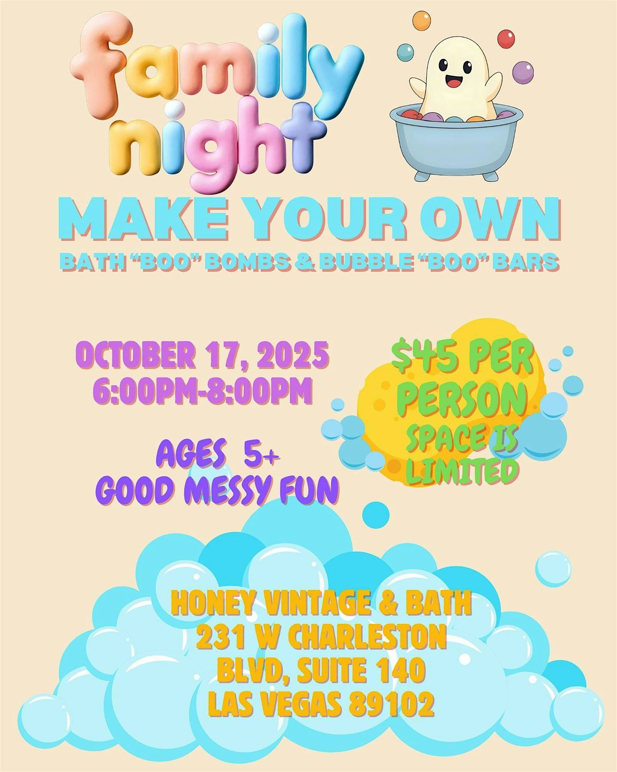 Spooktacular Spa Family Night: Make your Own Bath Bombs & Bubble Bars