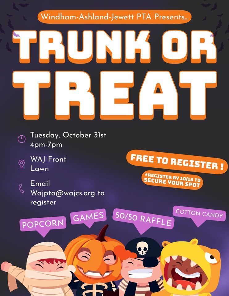 WAJ Trunk or Treat WindhamAshlandJewett Central School October 31