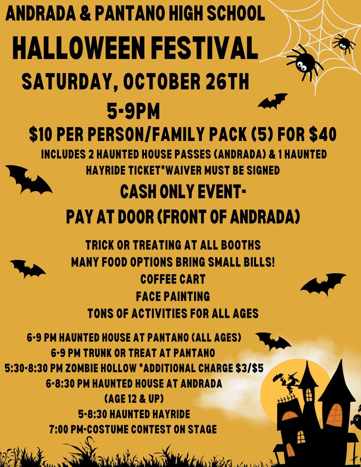 Andrada and Pantano Annual Halloween Festival and Haunted House!