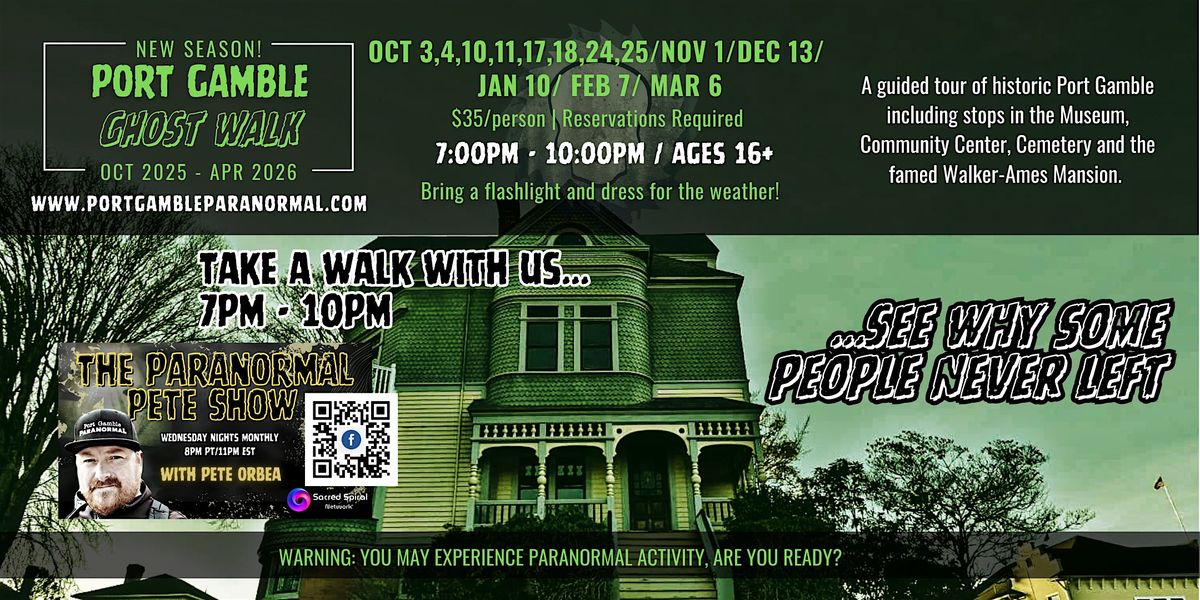 Port Gamble Ghost Walk Tours 2025-2026