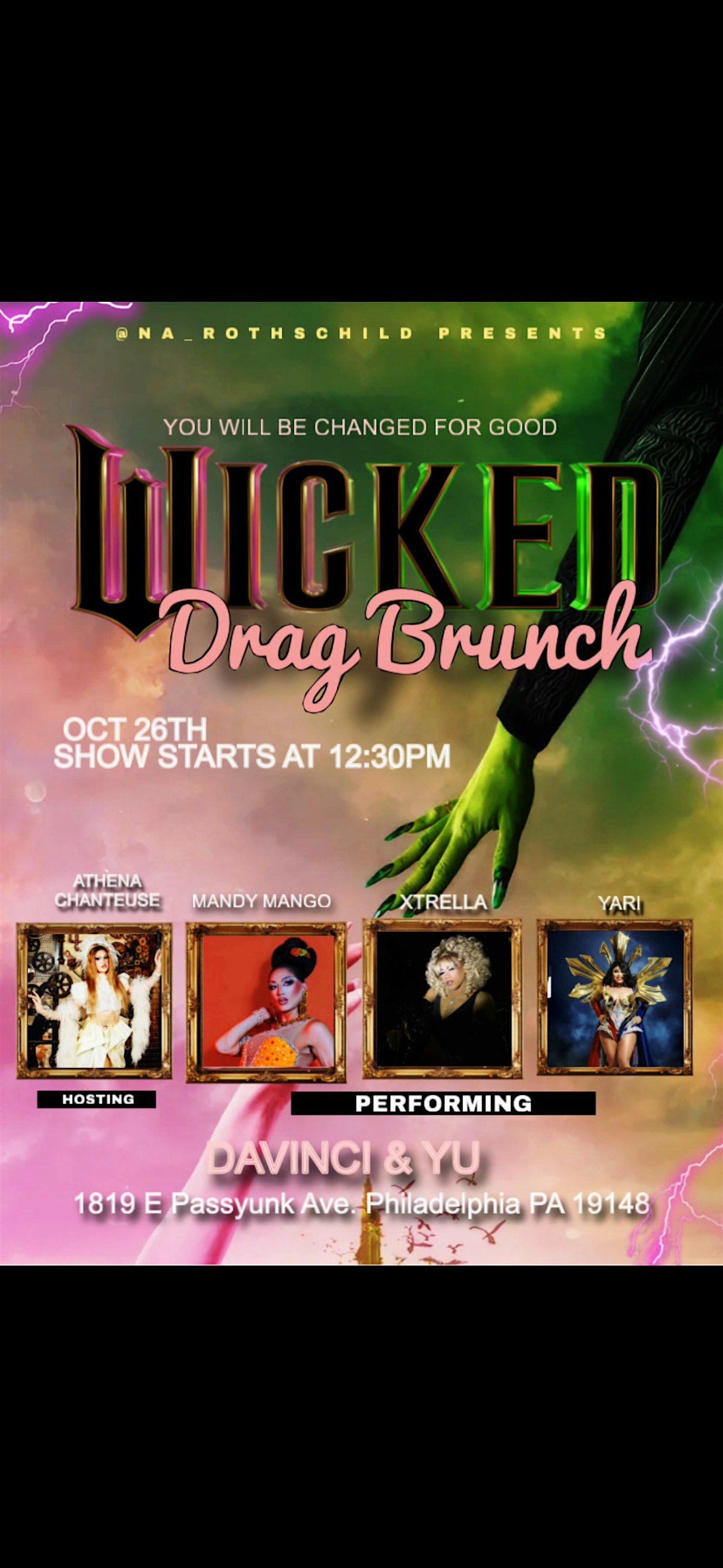 @na_rothschild presents\u2026 \u2018Wicked: For Good\u2019 Halloween Drag Brunch