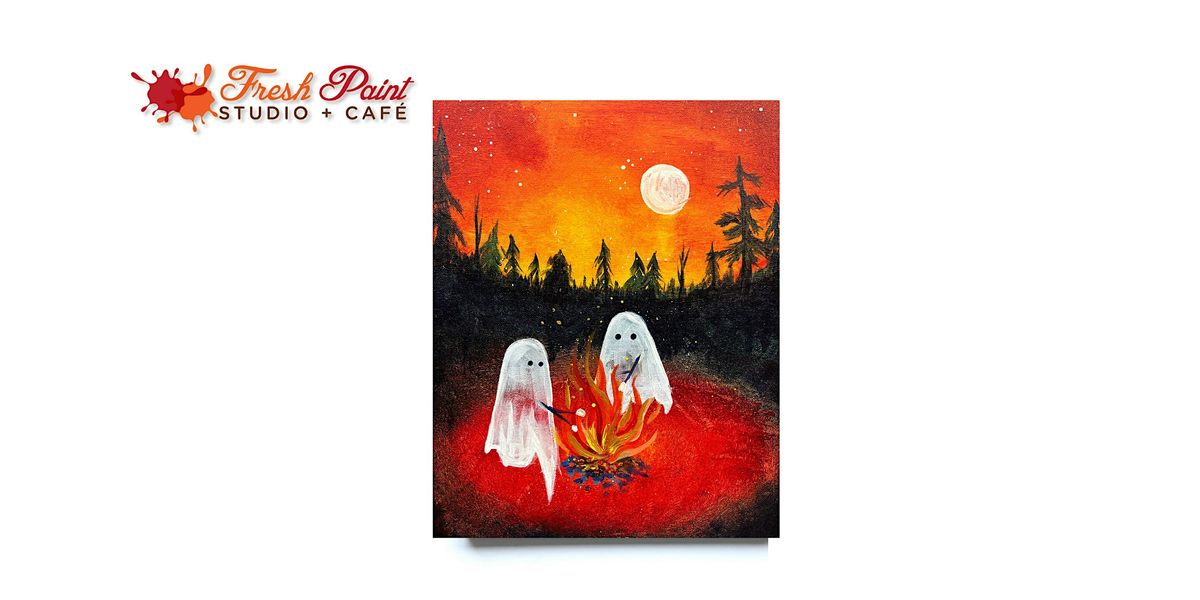 Paint & Sip Paint Night Spooky Season Ghost Campfire Acrylic Painting