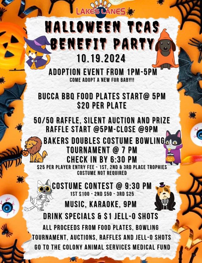 Benefit for The Colony Animal Shelter Medical Fund & Halloween Party