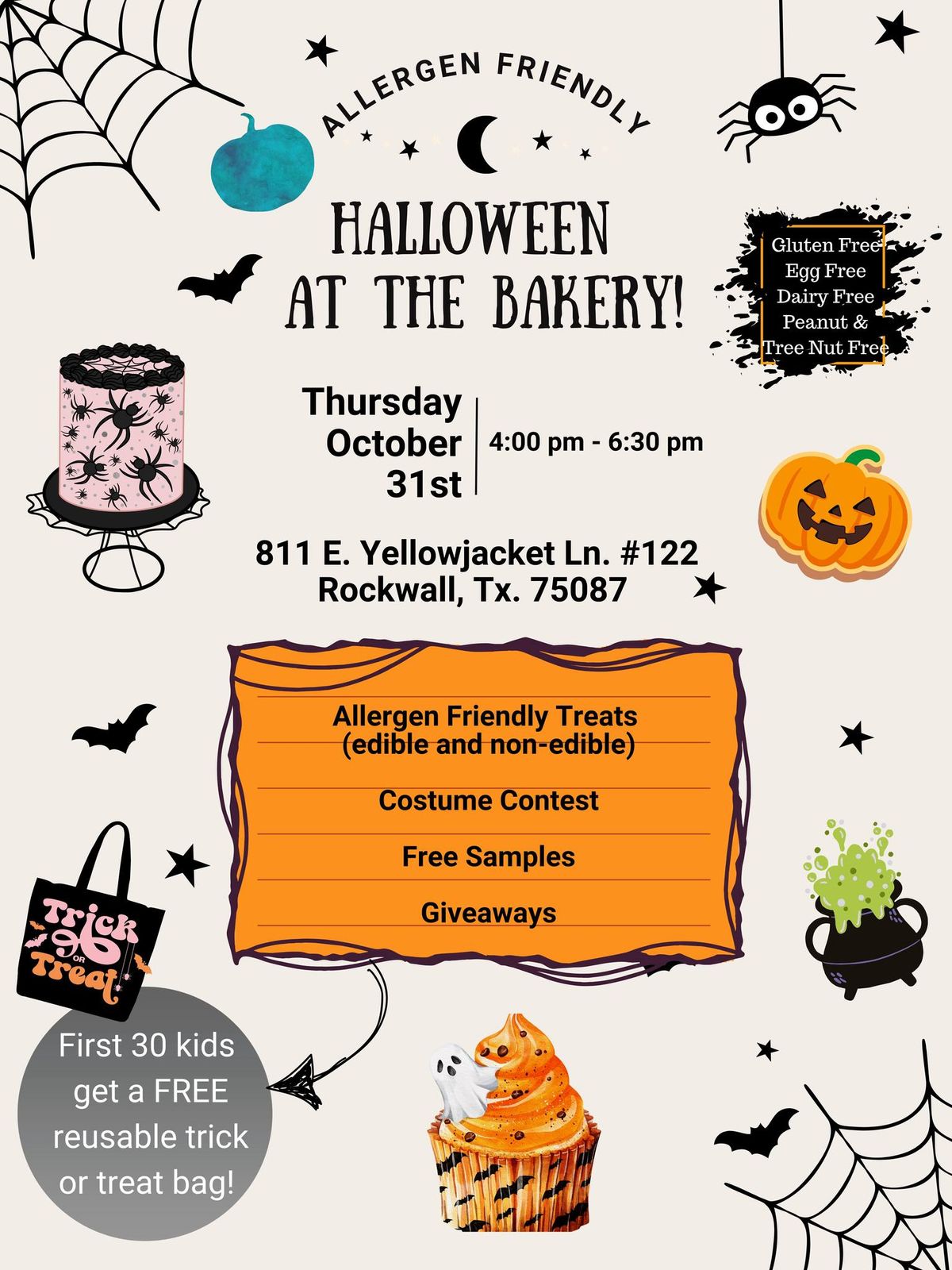 Allergen Friendly Halloween at Ruby Baking Co. 