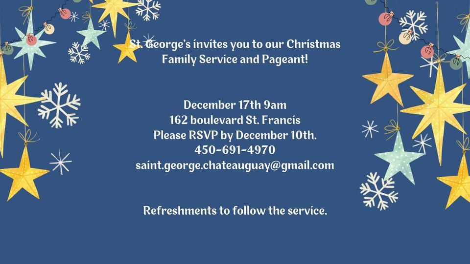 Christmas Family Service and Pageant 162 Boulevard StFrancis