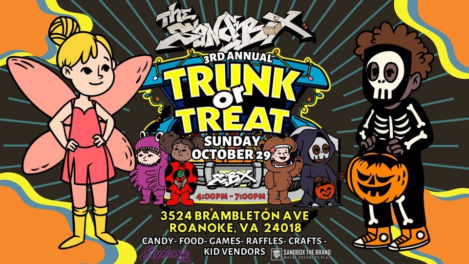 Sandbox Trunk or Treat and Youth Vendor show The Sandbox, Roanoke, VA October 29, 2023