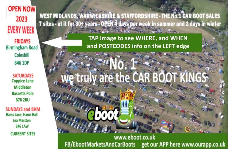 Eboot Markets & Car Boot THREE days every week - N.E. Birmingham - BUSY BUSY