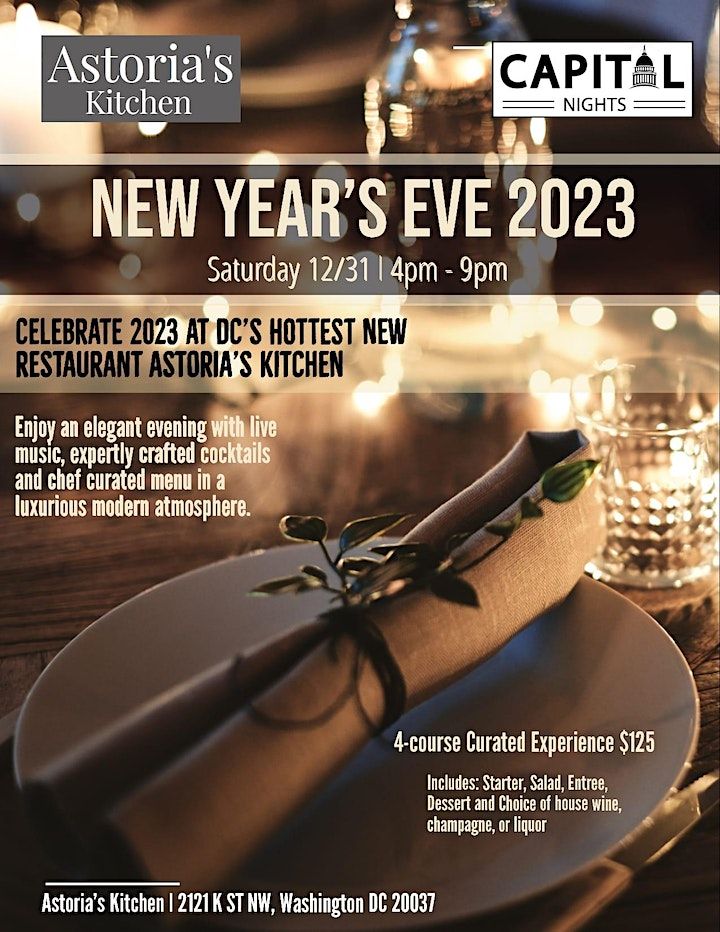 NEW YEARS EVE 23 Astorias Kitchen by Capital Nights Astoria's