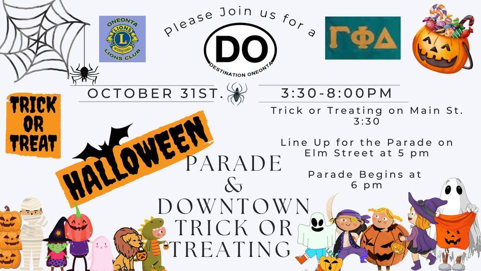 Downtown Parade and Trick or Treating Main St, Oneonta, NY 13820