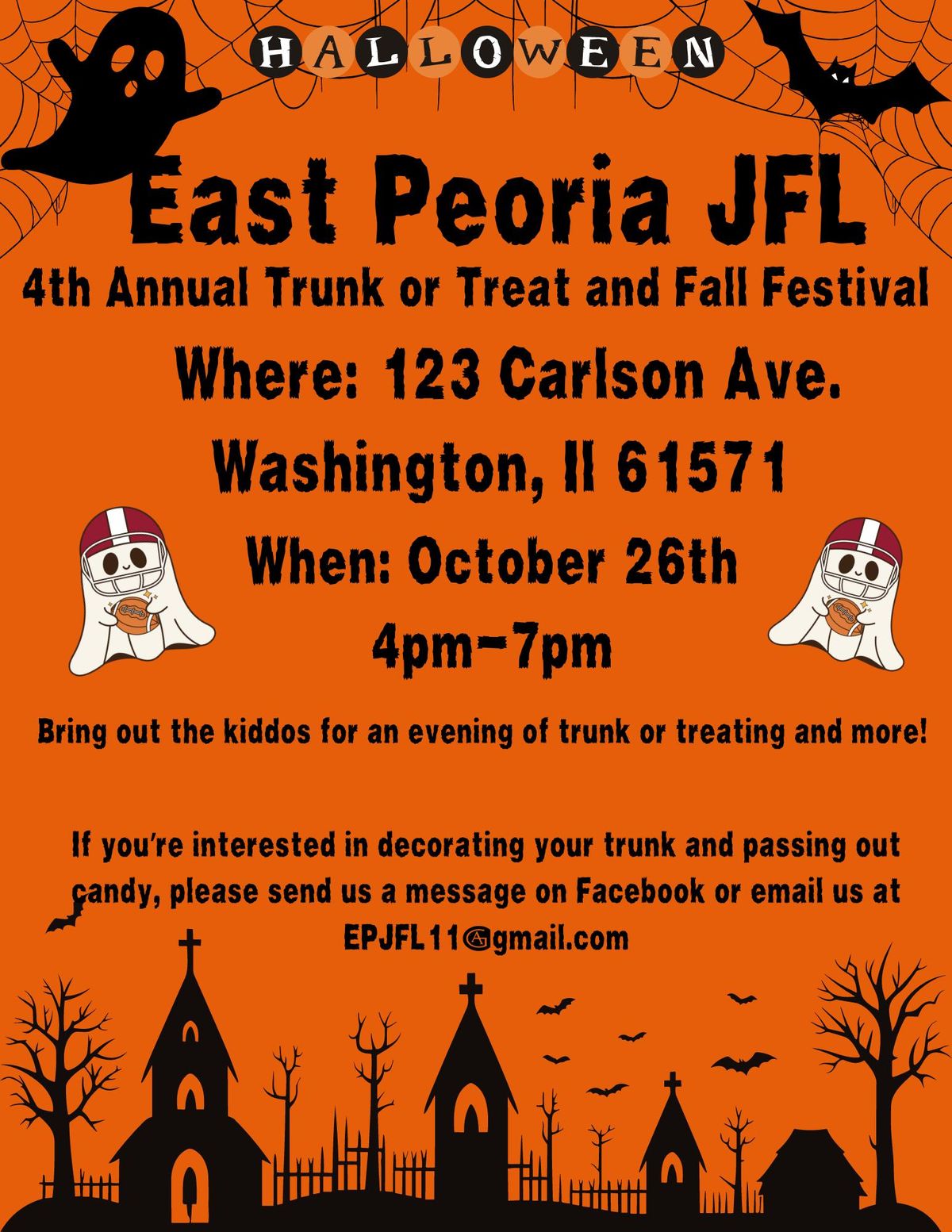 East Peoria JFL's 4th annual Trunk or Treat and Fall festival