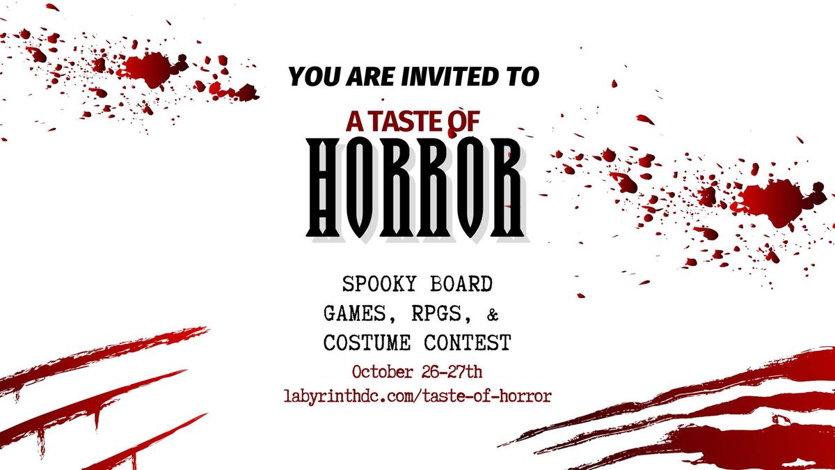 Taste of Horror \u2013 Games, Campaigns, & Costumes