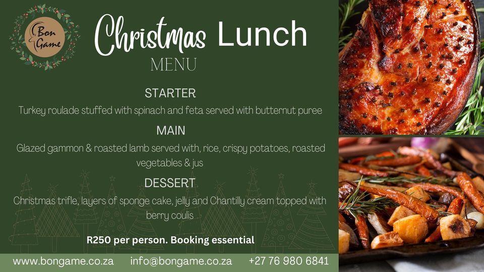 Christmas Lunch at Bon Game Private Reserve Bon Game, Plettenberg Bay