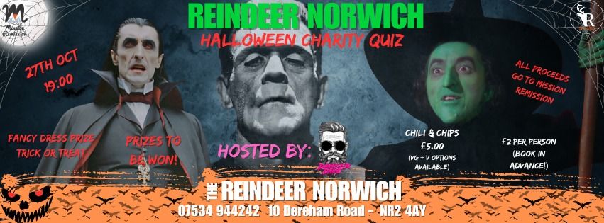 The Reindeer Halloween Charity Quiz - Hosted by Danger Dave