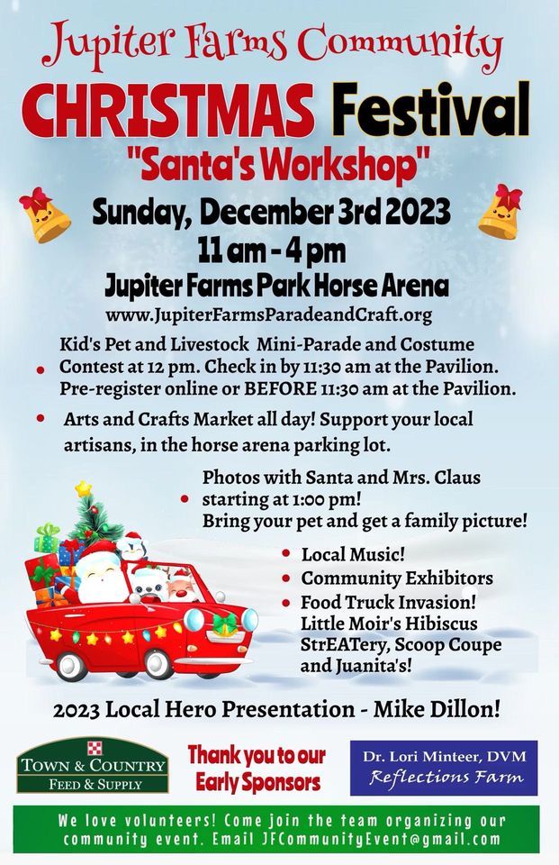 Jupiter Farms Christmas Festival Jupiter Farms Park December 3, 2023