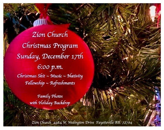 Zion Church Christmas Program Zion Christian Union Church