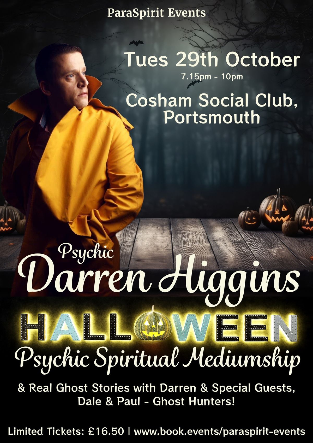 Halloween Special: Mediumship & Ghost Stories with Psychic Darren & Guesrs at Cosham Social Club