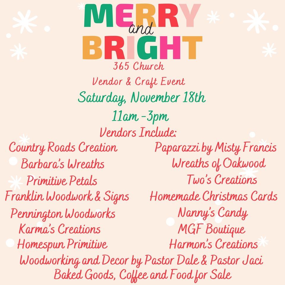 Merry and Bright Vendor Event | 365 Church, Martinsburg, WV | November ...